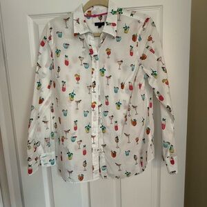 Talbots Cocktail Print Shirt